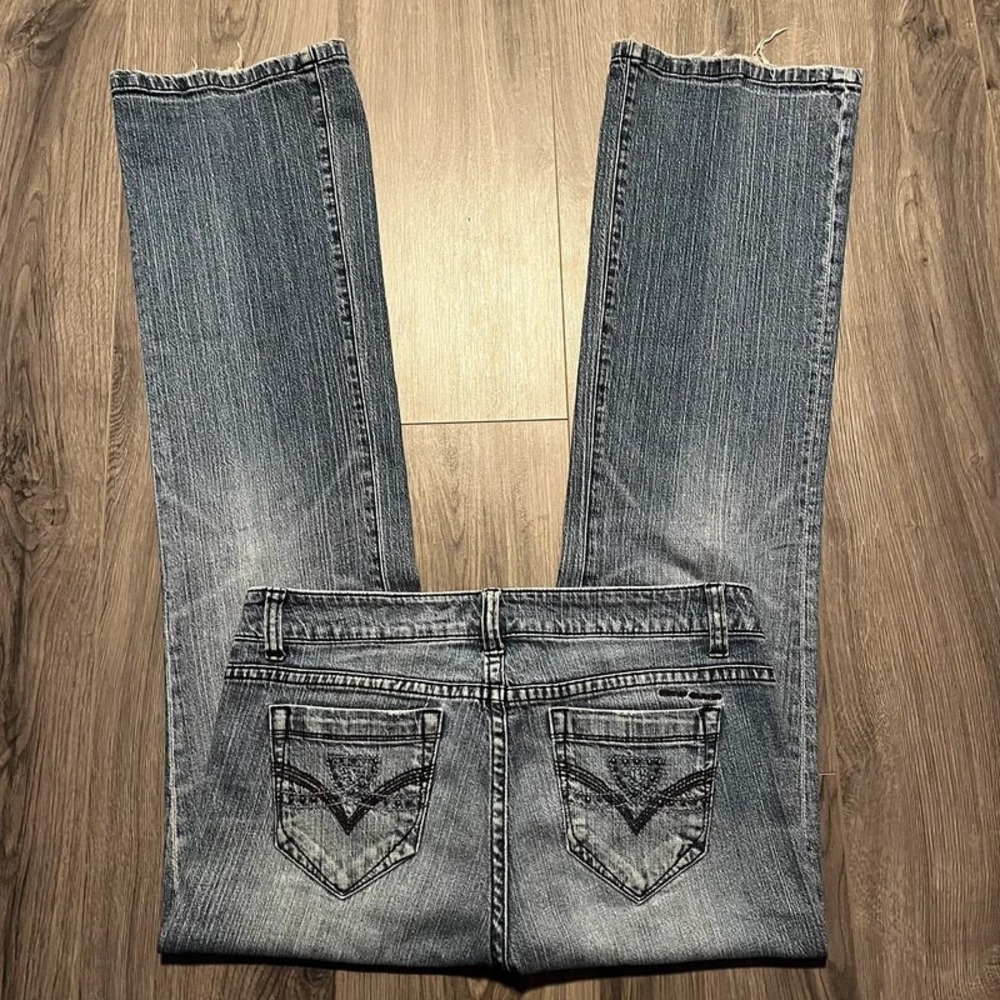 DKNY Light-Medium Wash Low-Mid Rise Flare Jeans